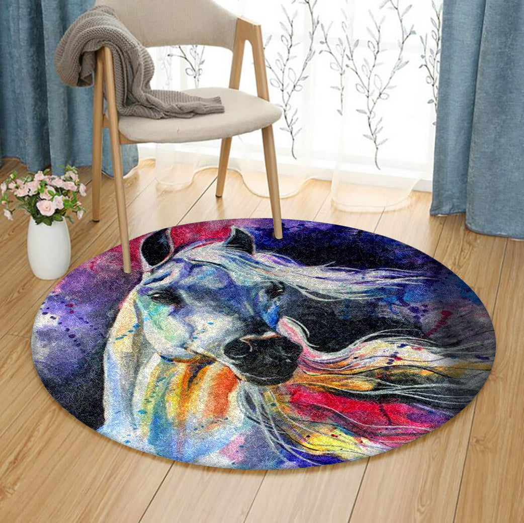 Horse HM050917TM Round Area Rug