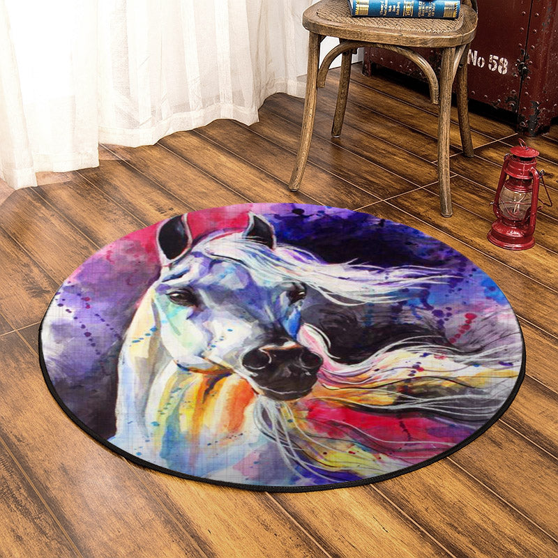 Horse HM050917TM Round Area Rug