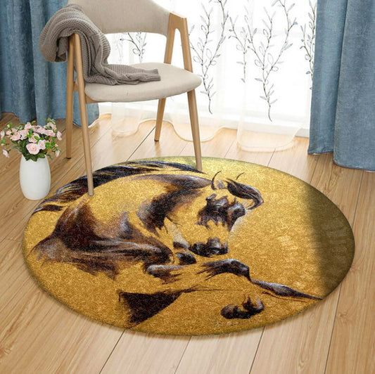 Horse HM080818 Round Area Rug