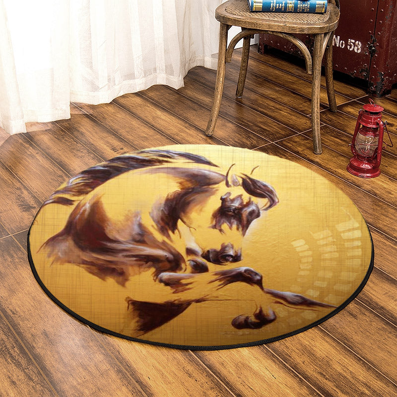 Horse HM080818 Round Area Rug