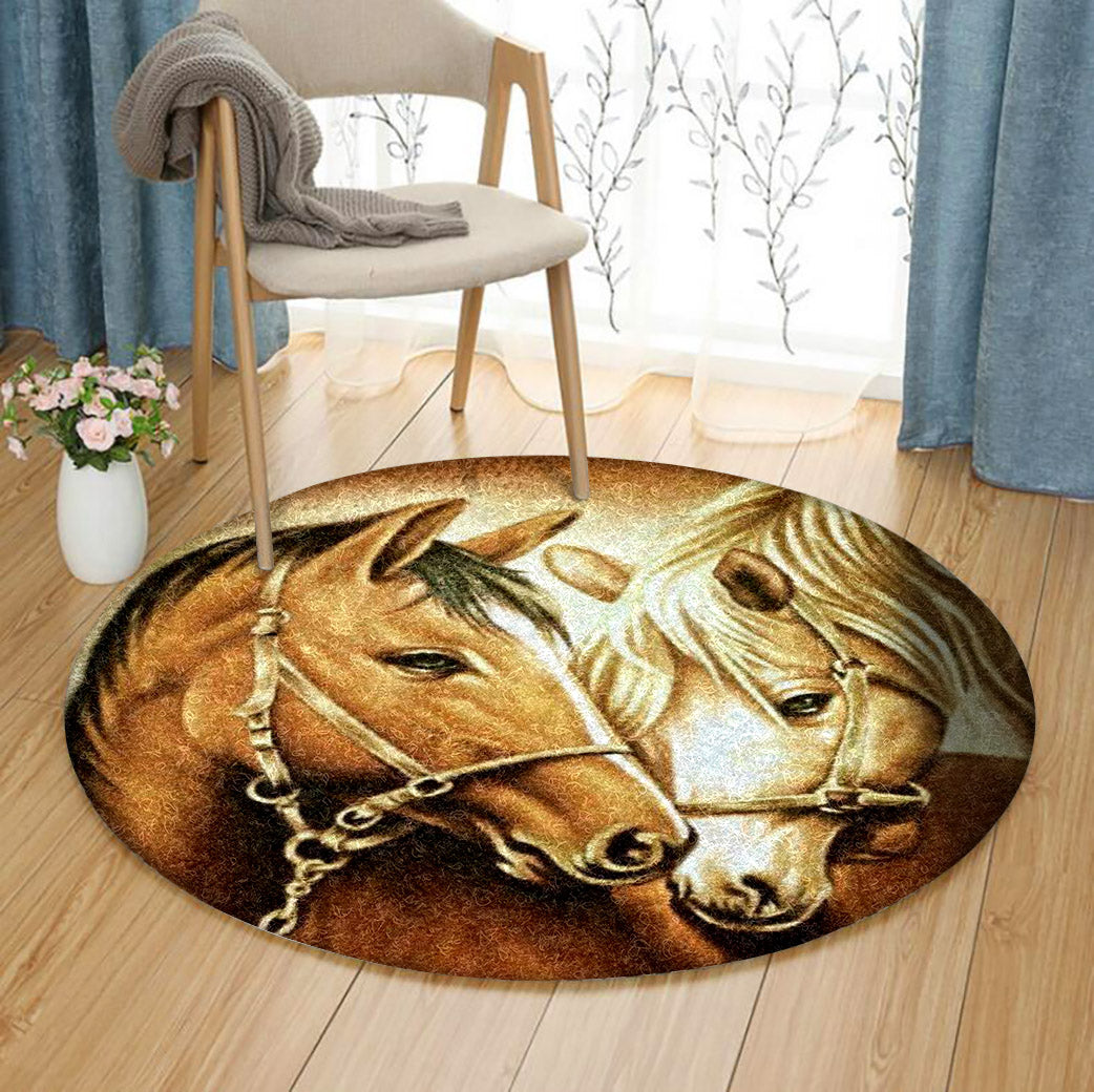 Horse HM090844 Round Area Rug