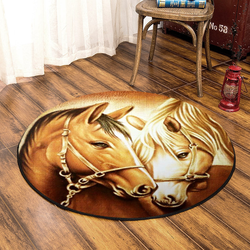 Horse HM090844 Round Area Rug