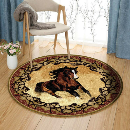 Horse TL030931TM Round Area Rug