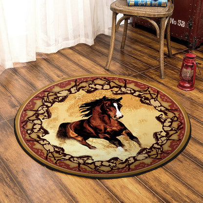 Horse TL030931TM Round Area Rug