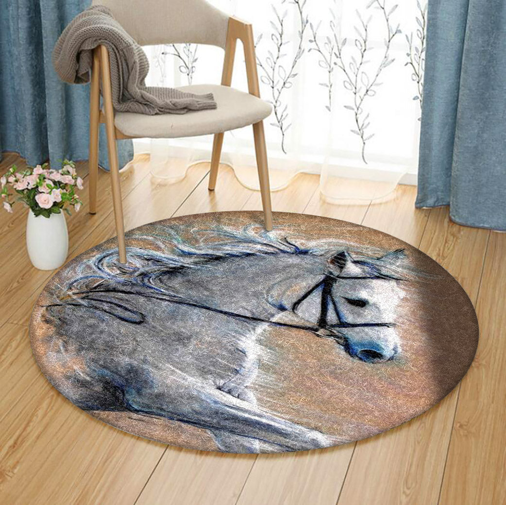 Horse TL1410076TM Round Area Rug