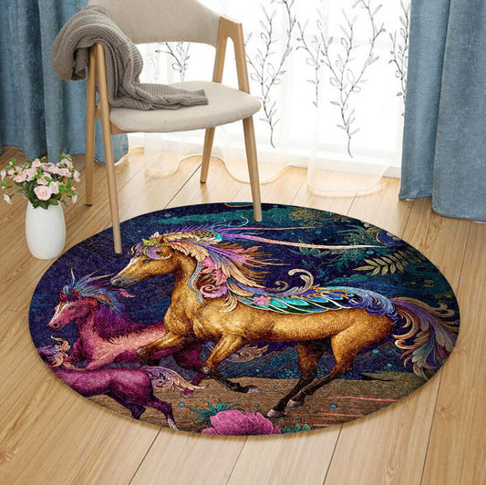 Horse TT080819 Round Area Rug