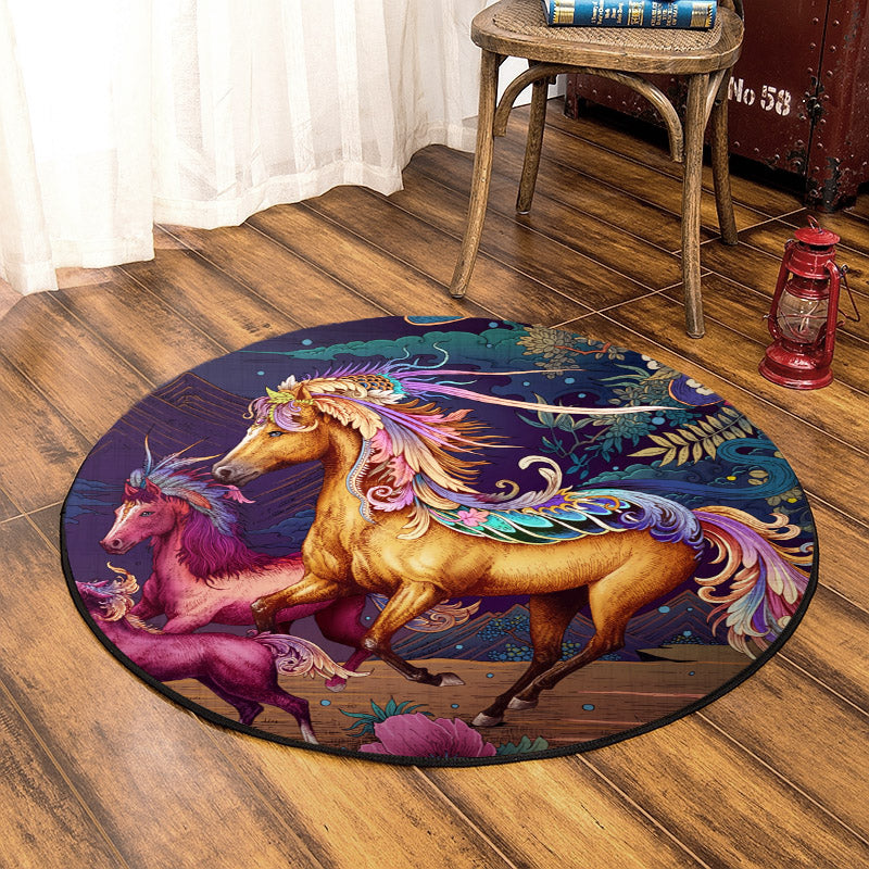 Horse TT080819 Round Area Rug