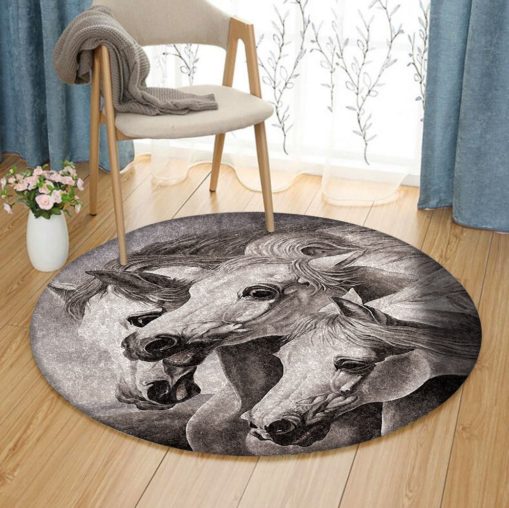 Horse TT140814TM Round Area Rug