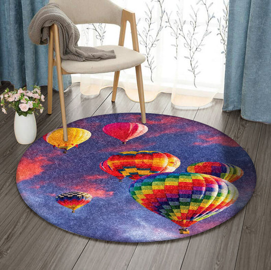 Hot Air Balloon BL0410051RR Round Area Rug