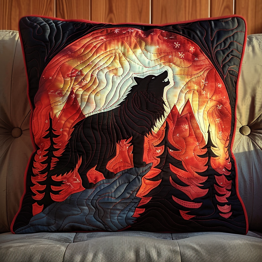 Howling Wolf Aura Quilted Pillow Case NCU0NT071