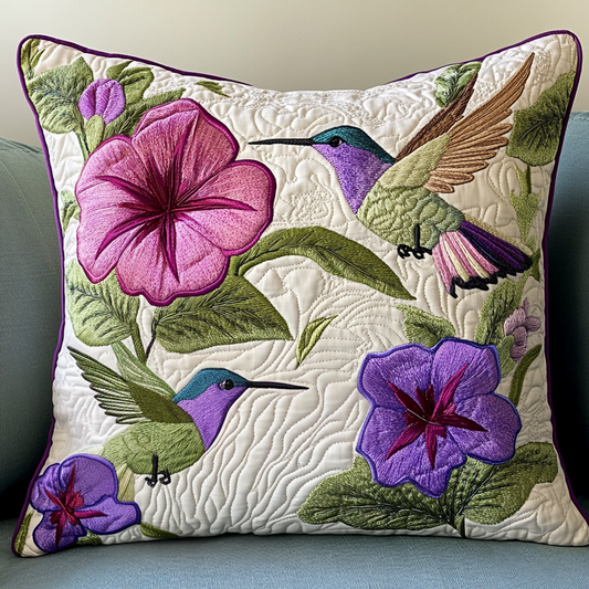 Hummingbird Harmony Quilted Pillow Case NCU0NT2407