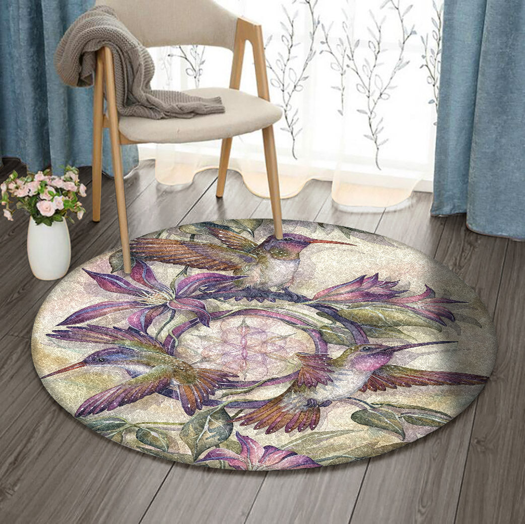 Hummingbird DD0410052RR Round Area Rug