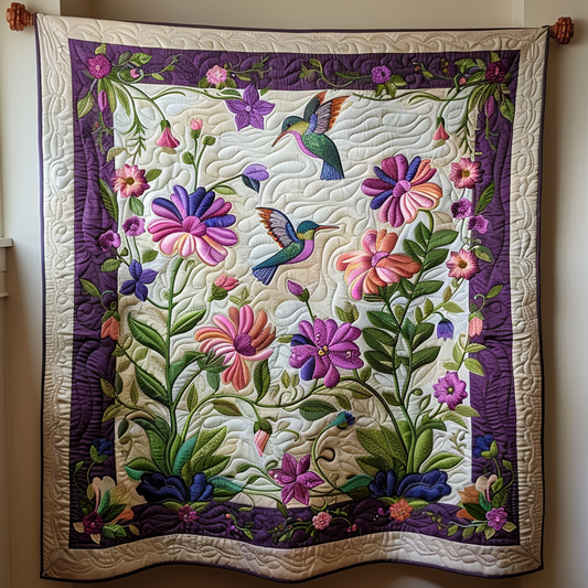 Hummingbird Garden Quilted Blanket NCU0PD272