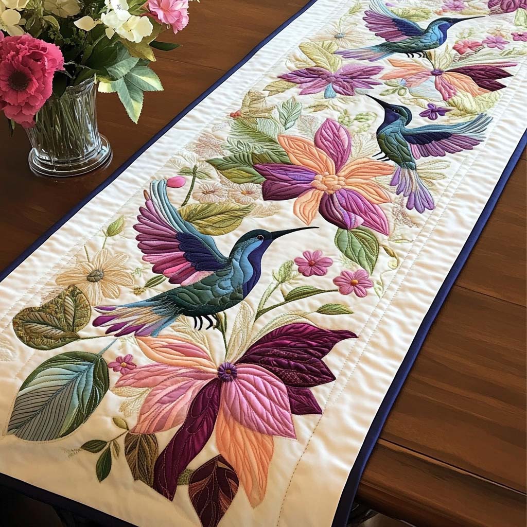 Hummingbird Haven Quilted Table Runner NCU0NT1414