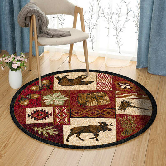 Hunting TL300809TM Round Area Rug