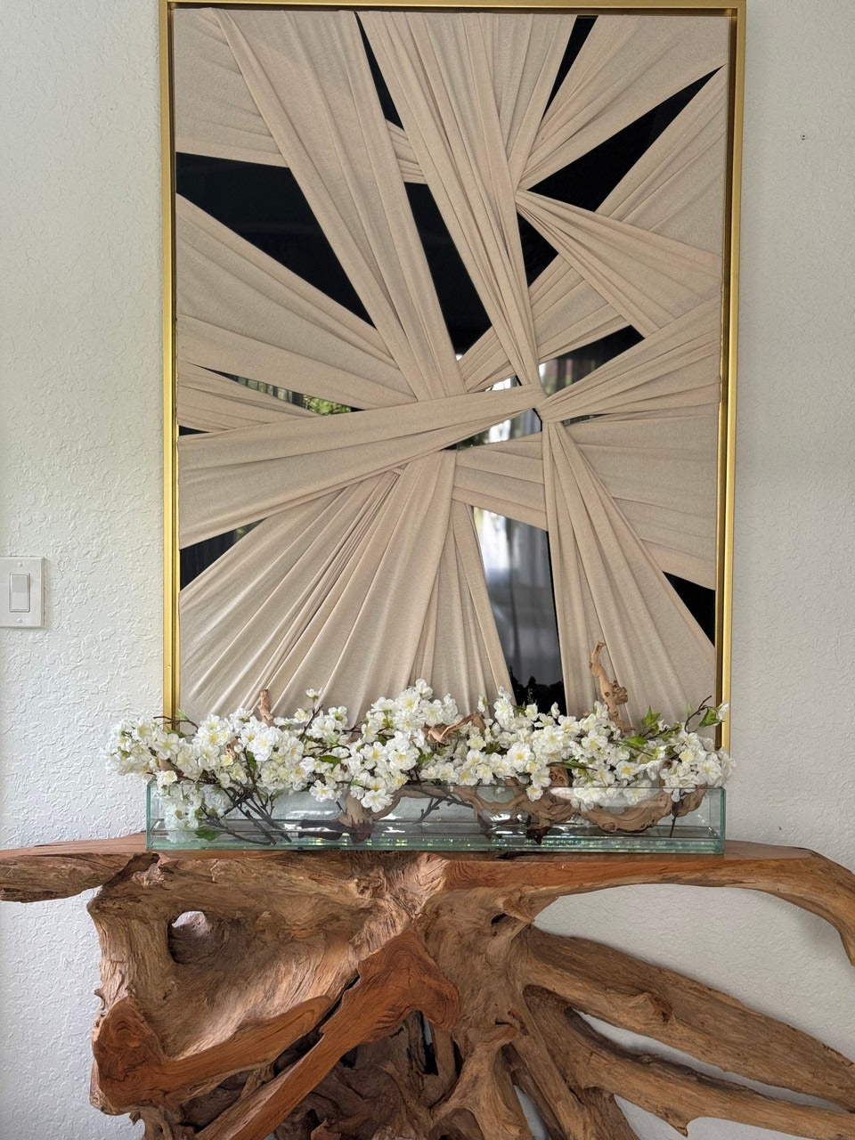 Casa Moderna Glass Planter with Cherry Blossoms