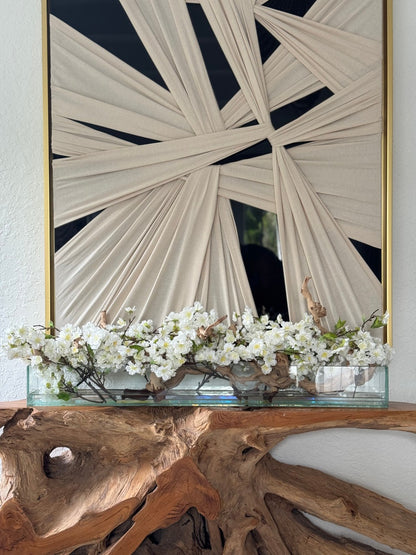 Casa Moderna Glass Planter with Cherry Blossoms