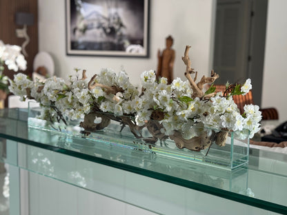 Casa Moderna Glass Planter with Cherry Blossoms