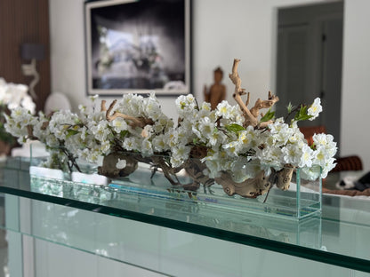 Casa Moderna Glass Planter with Cherry Blossoms