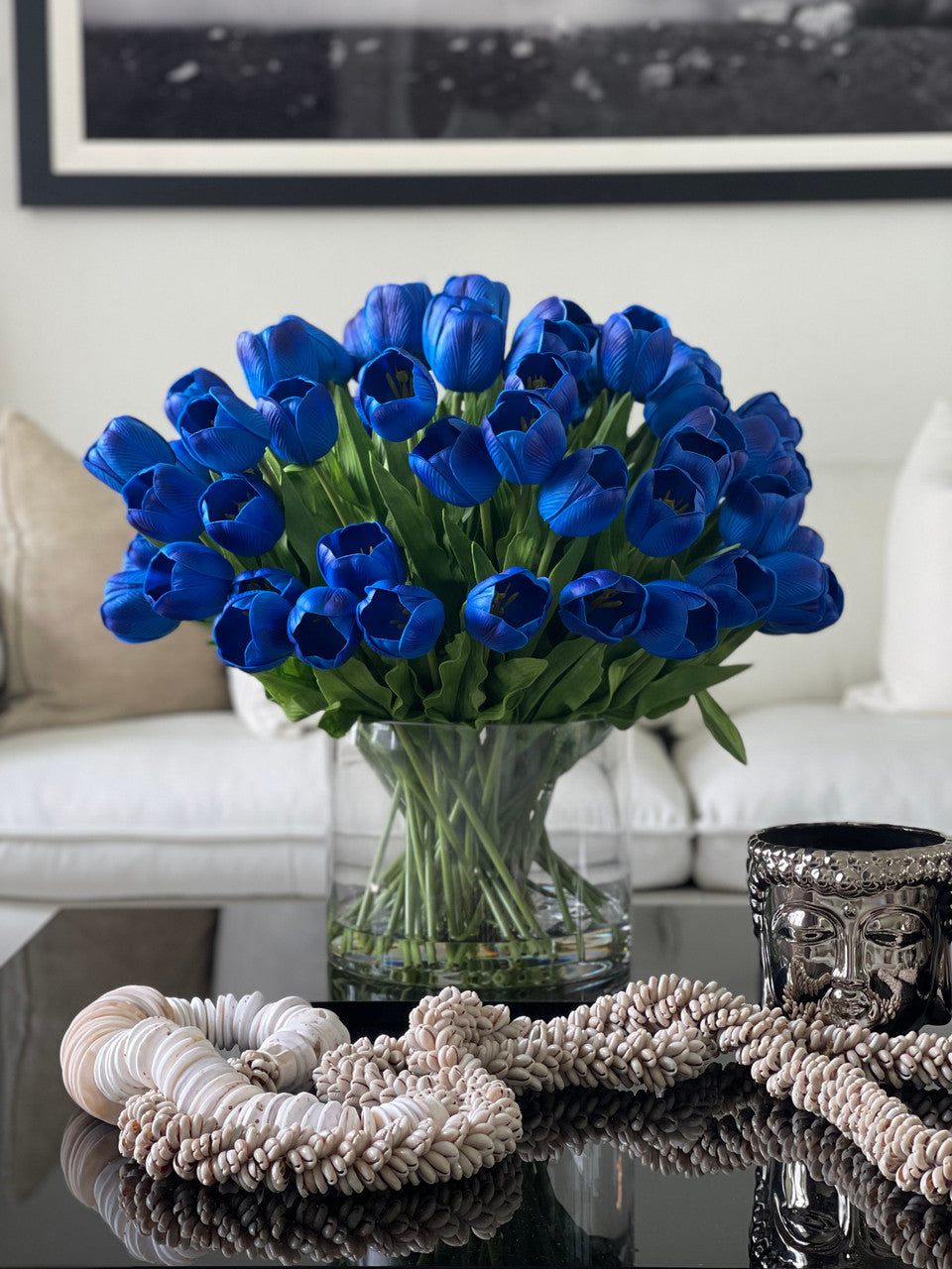 Large Rota Cylinder with Blue Tulips