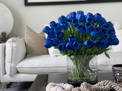 Large Rota Cylinder with Blue Tulips