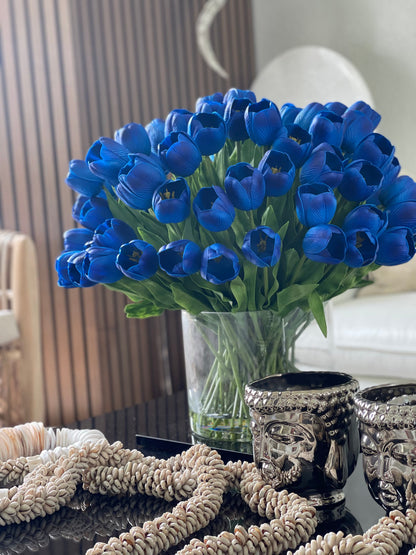 Large Rota Cylinder with Blue Tulips