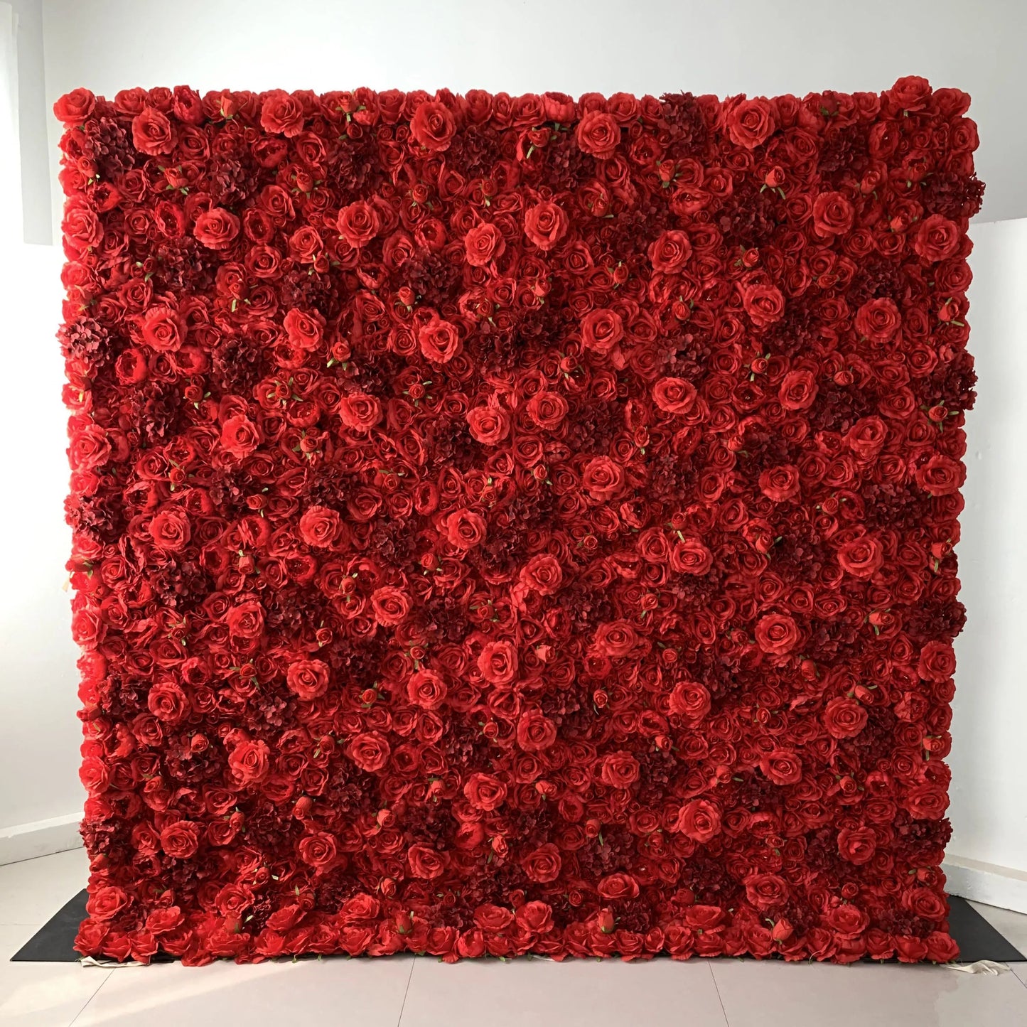 Roll Up Fabric Artificial Flower Wall Wedding Backdrop, Floral Party Decor, Event Photography-VF-034