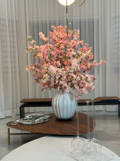 Astoria Vase with Pink Cherry Blossoms