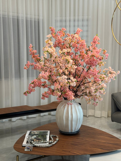 Astoria Vase with Pink Cherry Blossoms