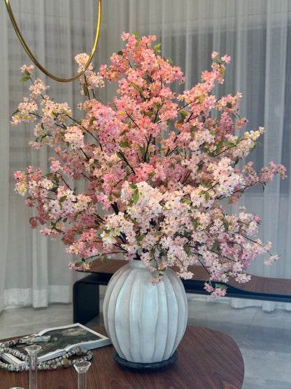 Astoria Vase with Pink Cherry Blossoms