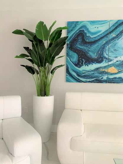 7 ft Bird of Paradise with Dax L Planter