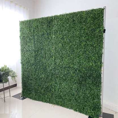 Roll Up Fabric Artificial Green Grass Wall Wedding Backdrop, Floral Party Decor, Event Photography-VF-086