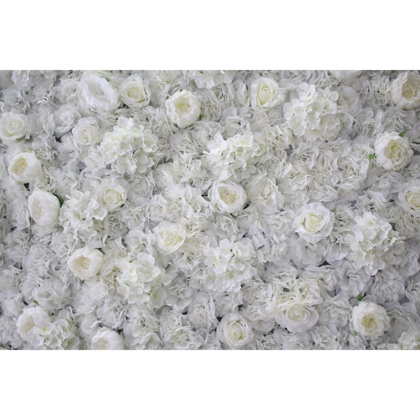 Roll Up Fabric Artificial White Flower Wall Wedding Backdrop, Floral Party Decor, Event Photography-VF-006