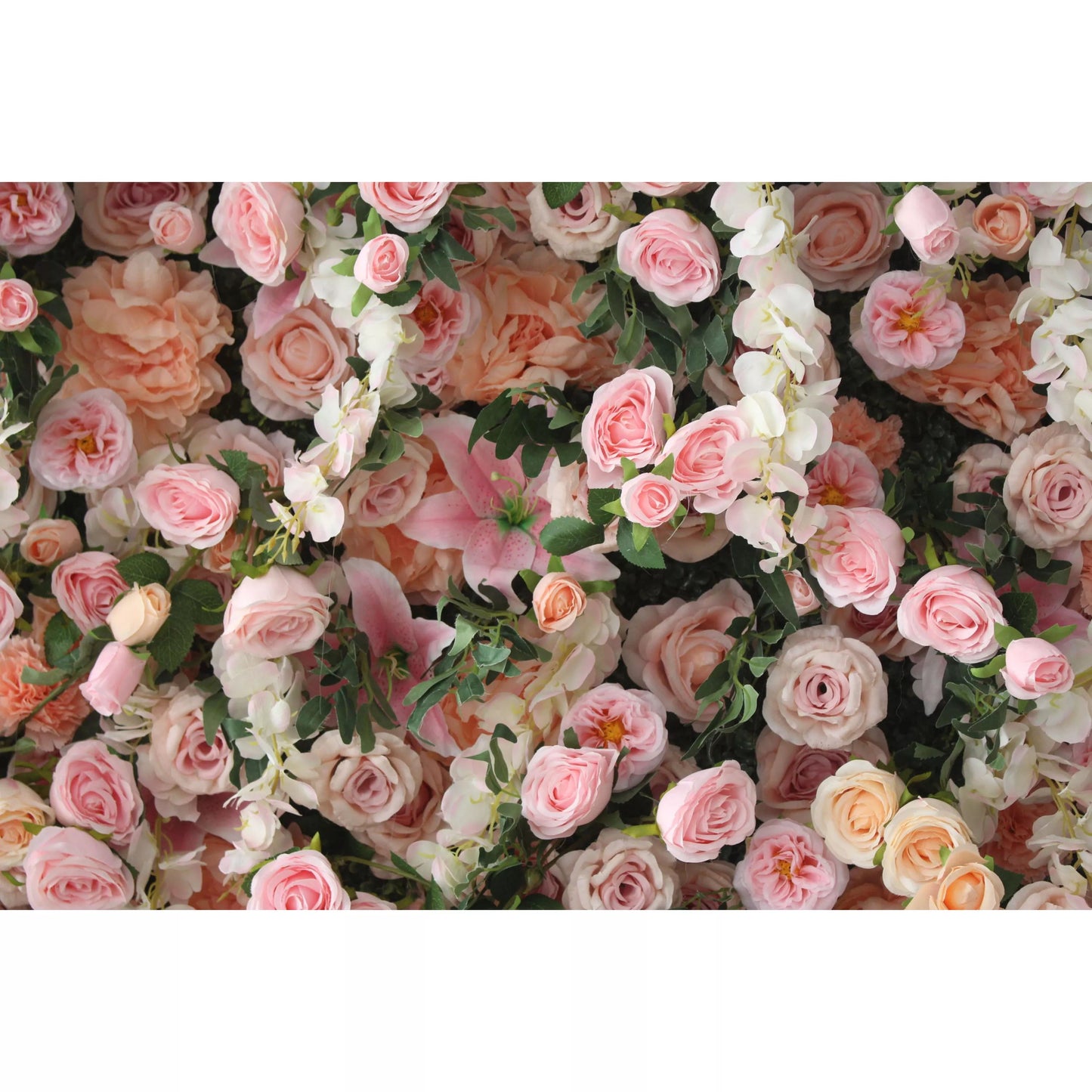 Roll Up Fabric Artificial Flower Wall Wedding Backdrop, Floral Party Decor, Event Photography-VF-125