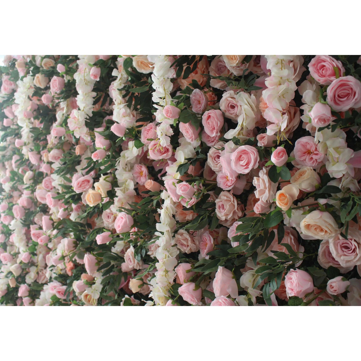 Roll Up Fabric Artificial Flower Wall Wedding Backdrop, Floral Party Decor, Event Photography-VF-125