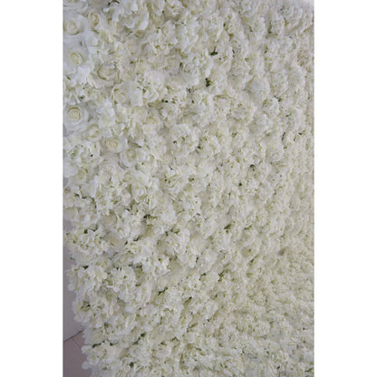 Roll Up Fabric Artificial Lemon Green and White Flower Wall Wedding Backdrop, Floral Party Decor, Event Photography-VF-063