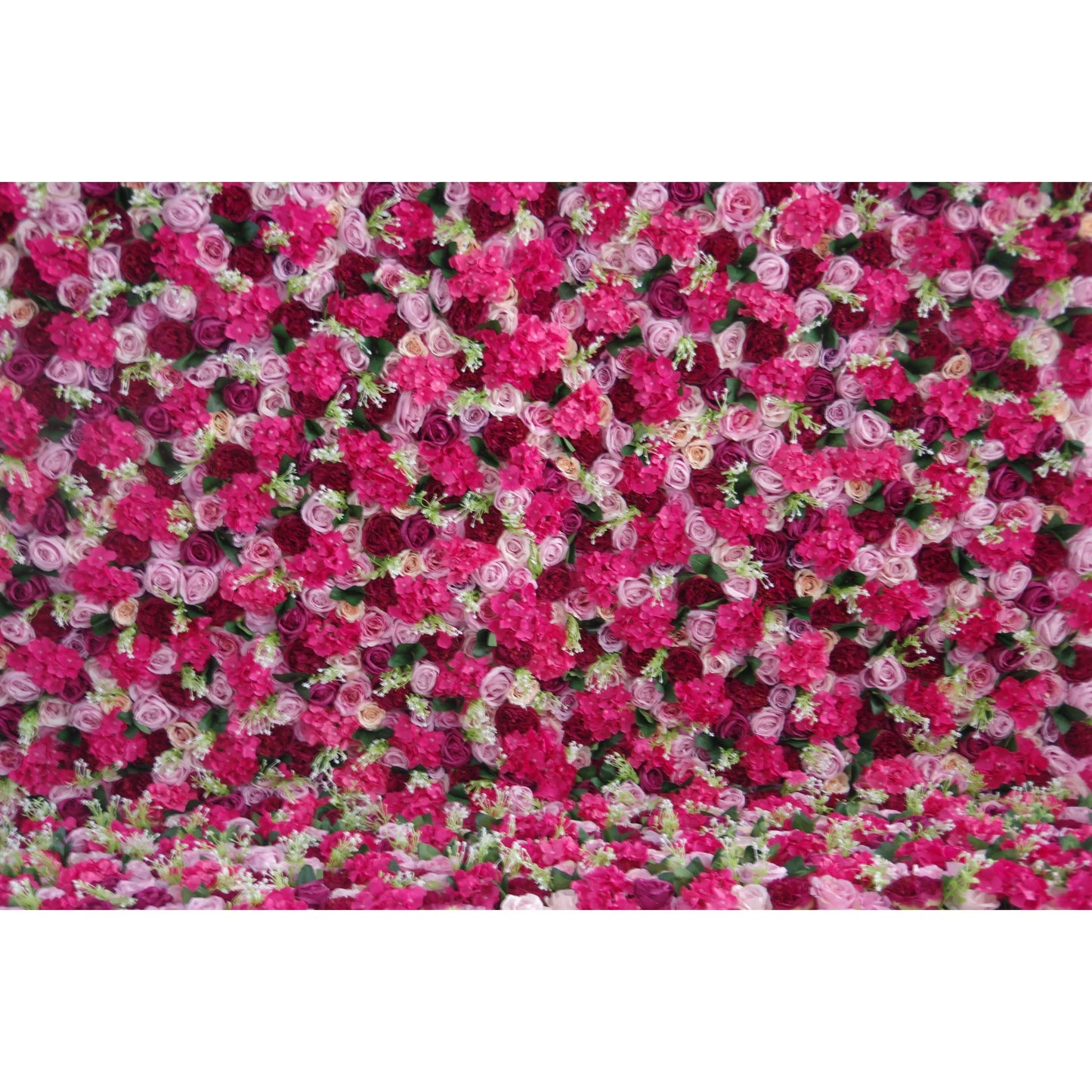 Roll Up Fabric Artificial Mixed Cerise Pink and Dull Pink Flower Wall Wedding Backdrop, Floral Party Decor, Event Photography-VF-061