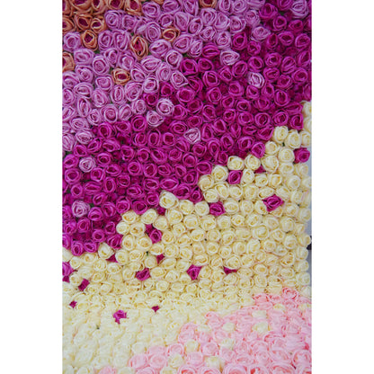 Roll Up Fabric Artificial Gradient Purple to Pink Flower Wall Wedding Backdrop, Floral Party Decor, Event Photography-VF-064