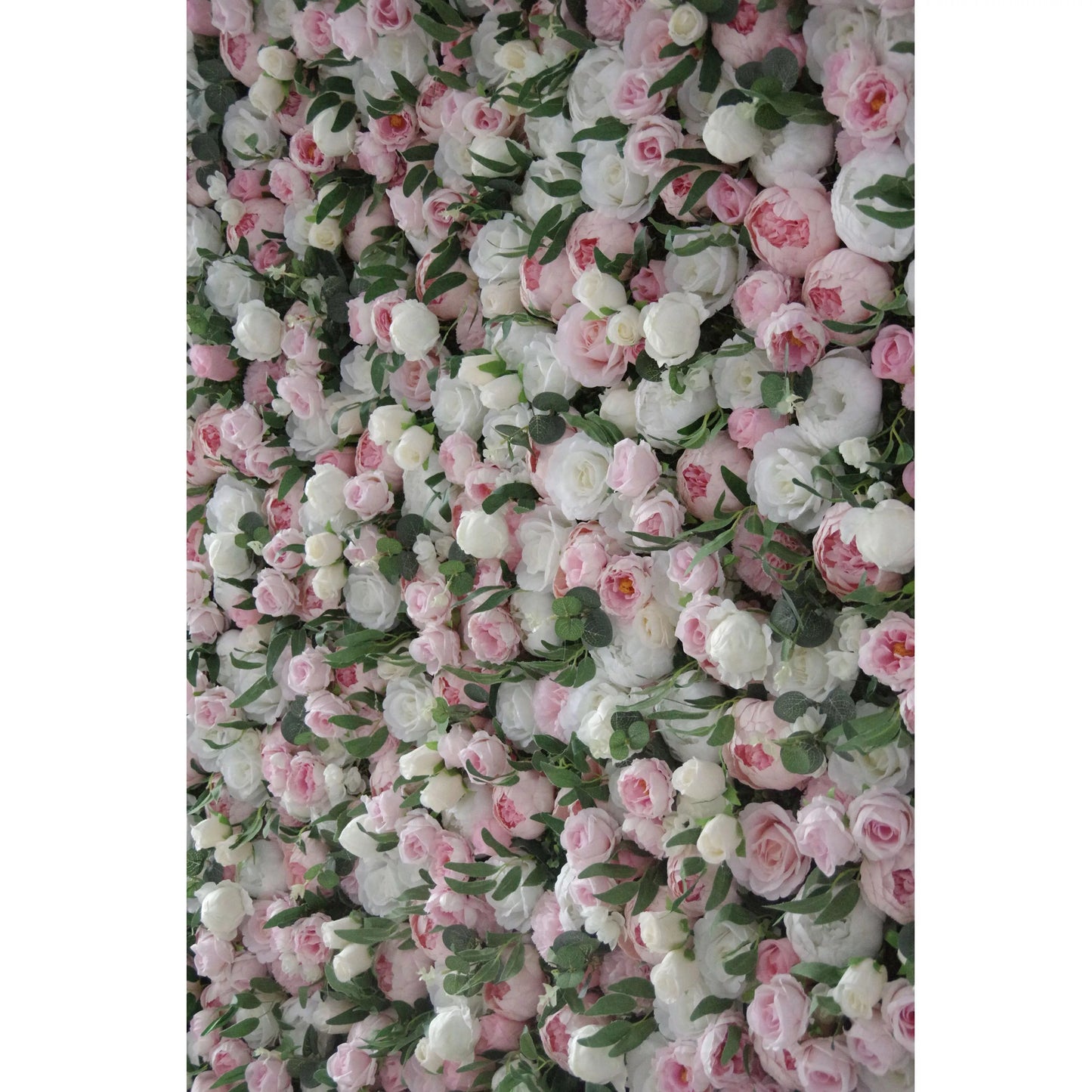 Roll Up Fabric Artificial Mixed  Pinky and White Floral Wall Wedding Backdrop, Floral Party Decor, Event Photography-VF-082