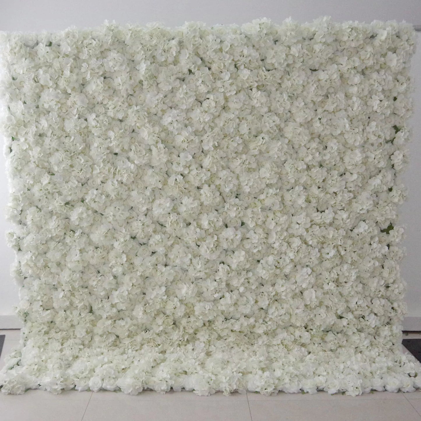 Roll Up Fabric Artificial Lemon Green and White Flower Wall Wedding Backdrop, Floral Party Decor, Event Photography-VF-063