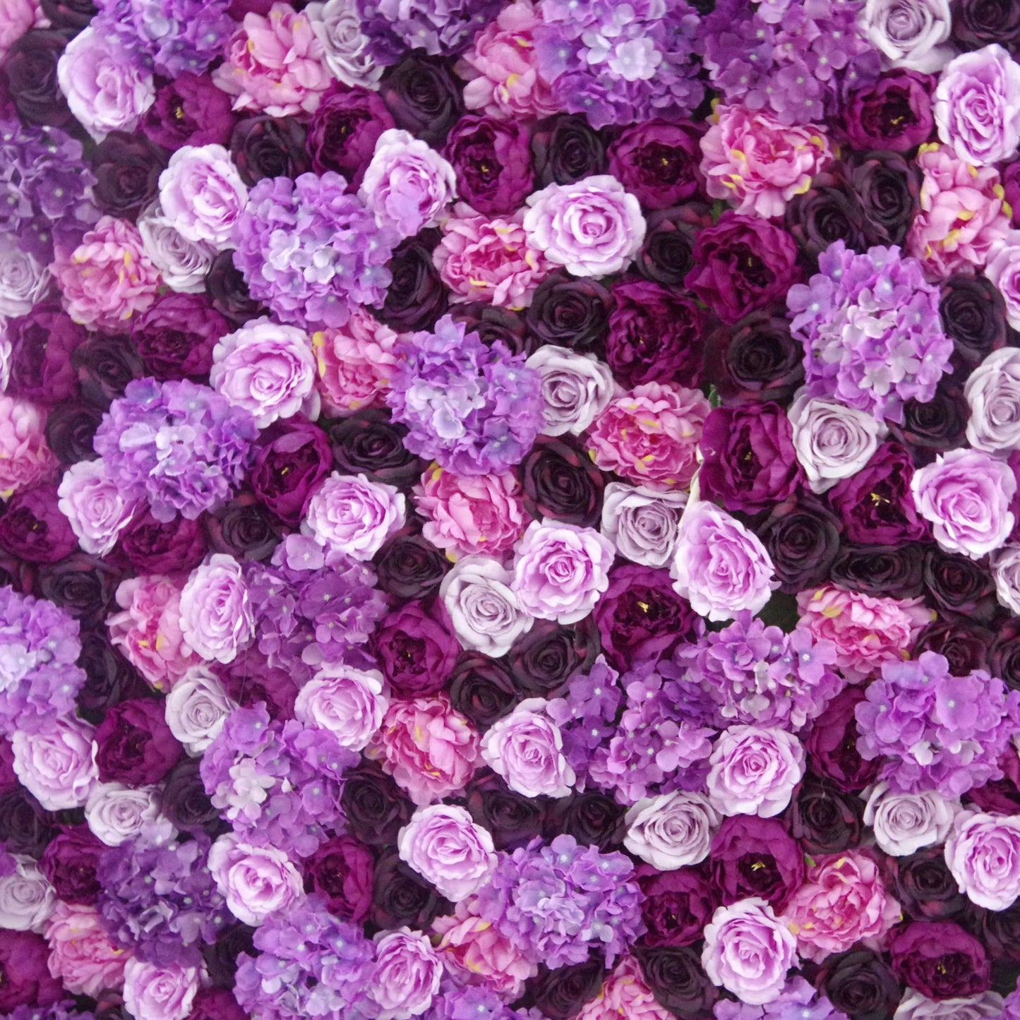 Roll Up Fabric Artificial Mixed Dusty Lavender and Soft Purple Flower Wall Wedding Backdrop, Floral Party Decor, Event Photography-VF-057