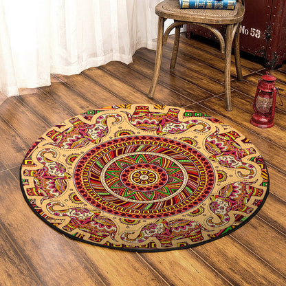 Indian Elephant TN310745T Round Area Rug