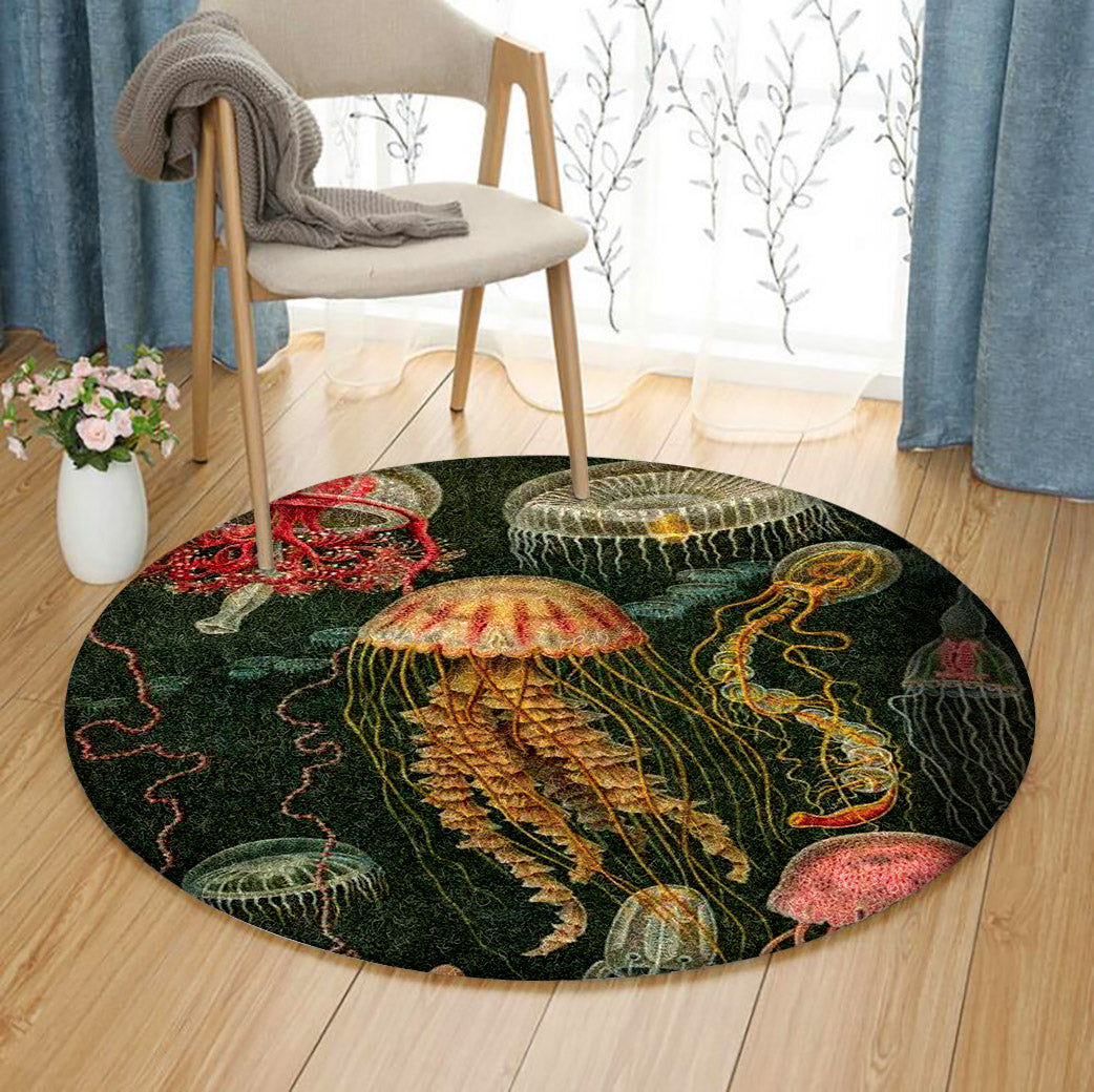 Jellyfishes HM0310134TM Round Area Rug