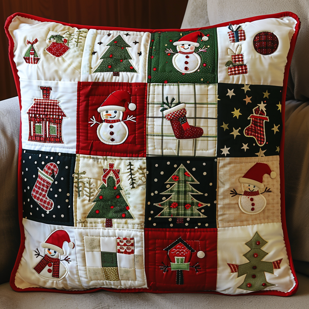 Jolly Snowmen Quilted Pillow Case NCU0NT092