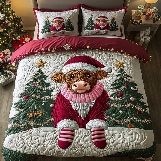 Jolly Cow 3-Piece Quilted Bedding Set NCU0DK2674