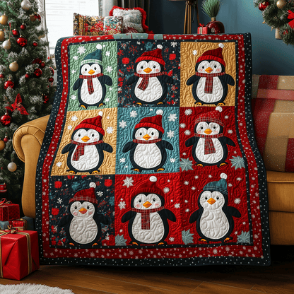 Jolly Penguins Quilted Blanket NCU0TH2282