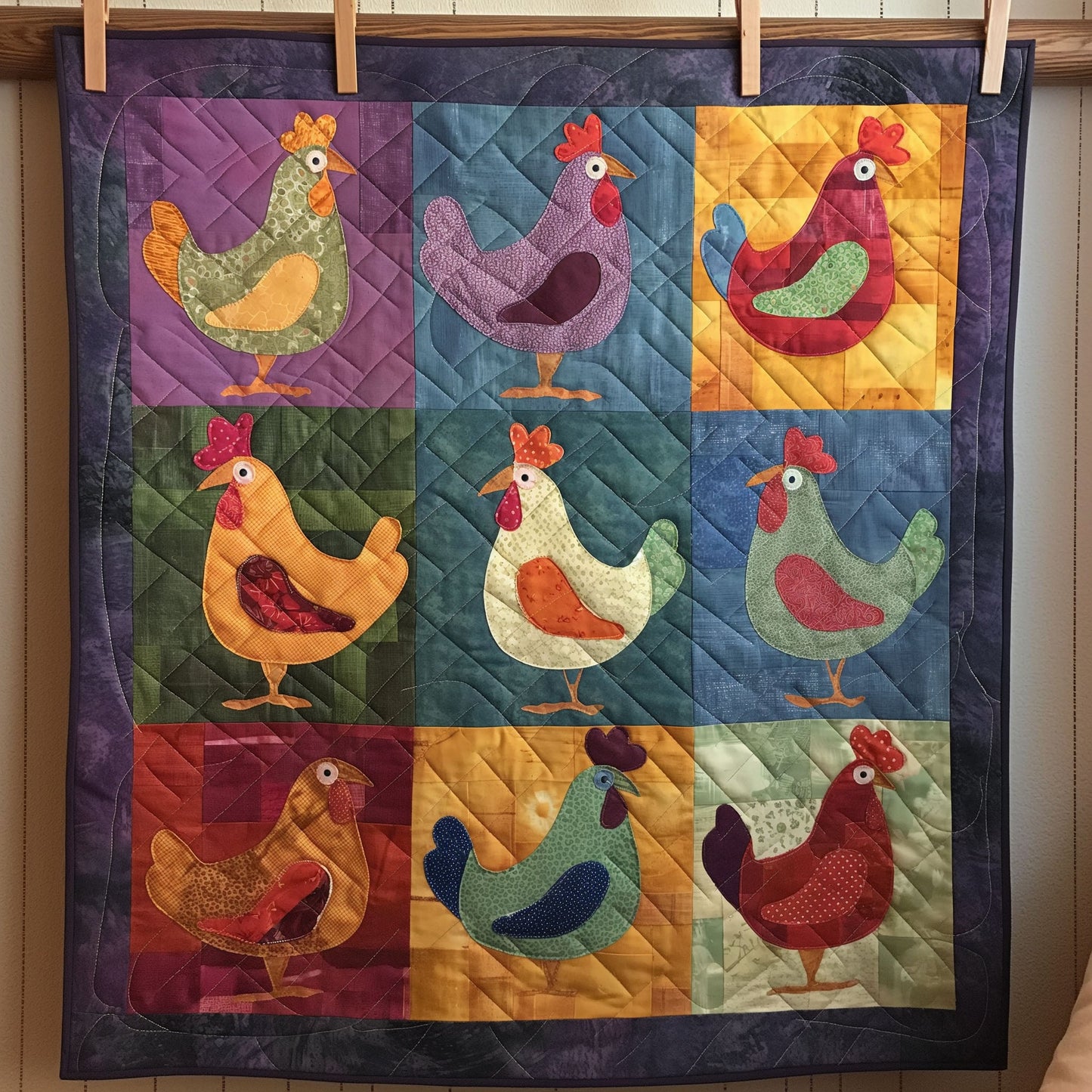 Joyful Chicks Quilted Blanket NCU0TL328