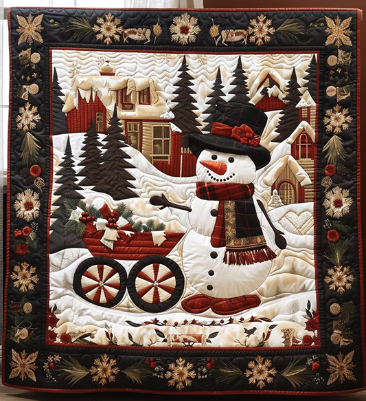 Joyful Snowman Quilted Blanket NCU0DV192