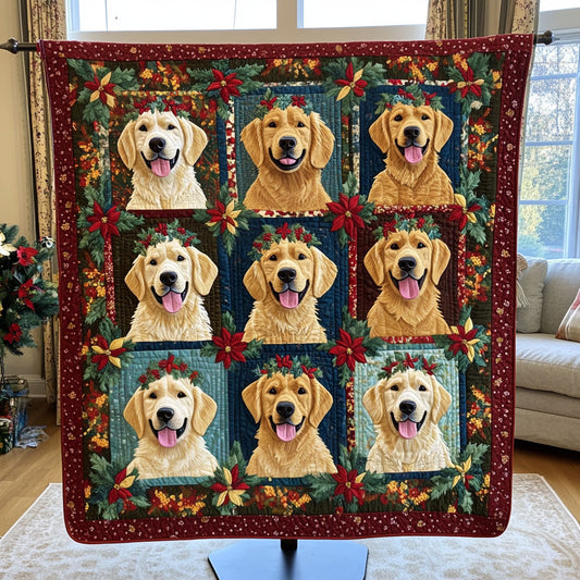 Joyful Pup Garden Quilted Blanket NCU0PT1171