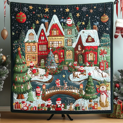 Joyful Village Quilted Blanket NCU0VH1203